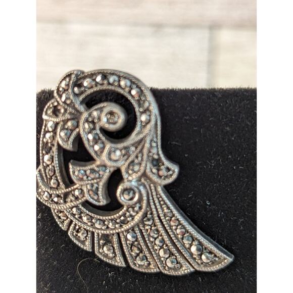 Marcasite earrings Posts Couple of Stones Missing see photos Art Deco - Picture 8 of 10